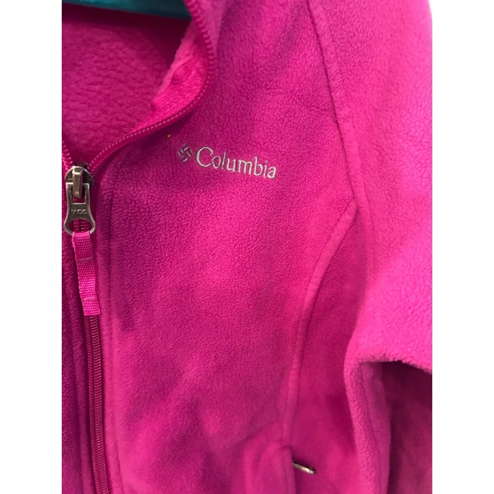 Columbia Fleece Jacket Pink Full Zip Benton Springs Girls Medium 10/12 Coat